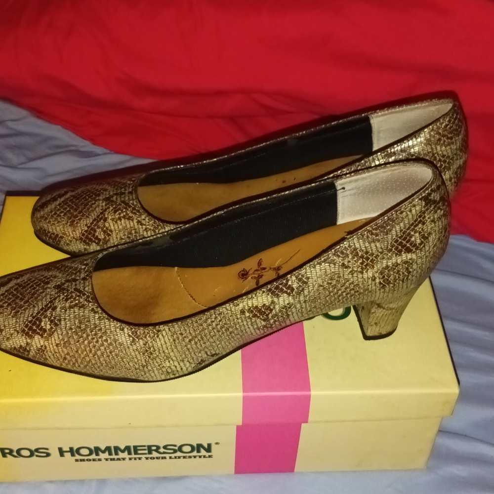 Ros Hommerson Metallic Gold Heels